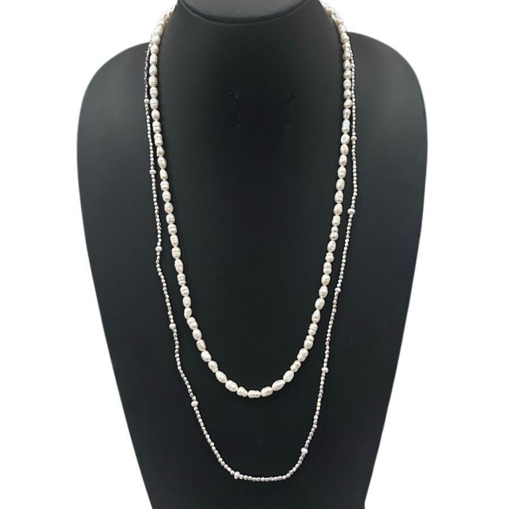 Vtg American Eagle Outfitters Freshwater Pearls Beaded Necklace Double Strand